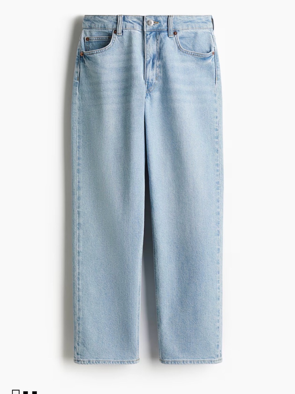 H&M Light Blue High-Rise ankle Straight Jeans